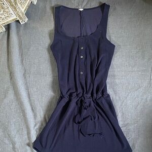 J. Crew Navy Button-Front Mini Dress
